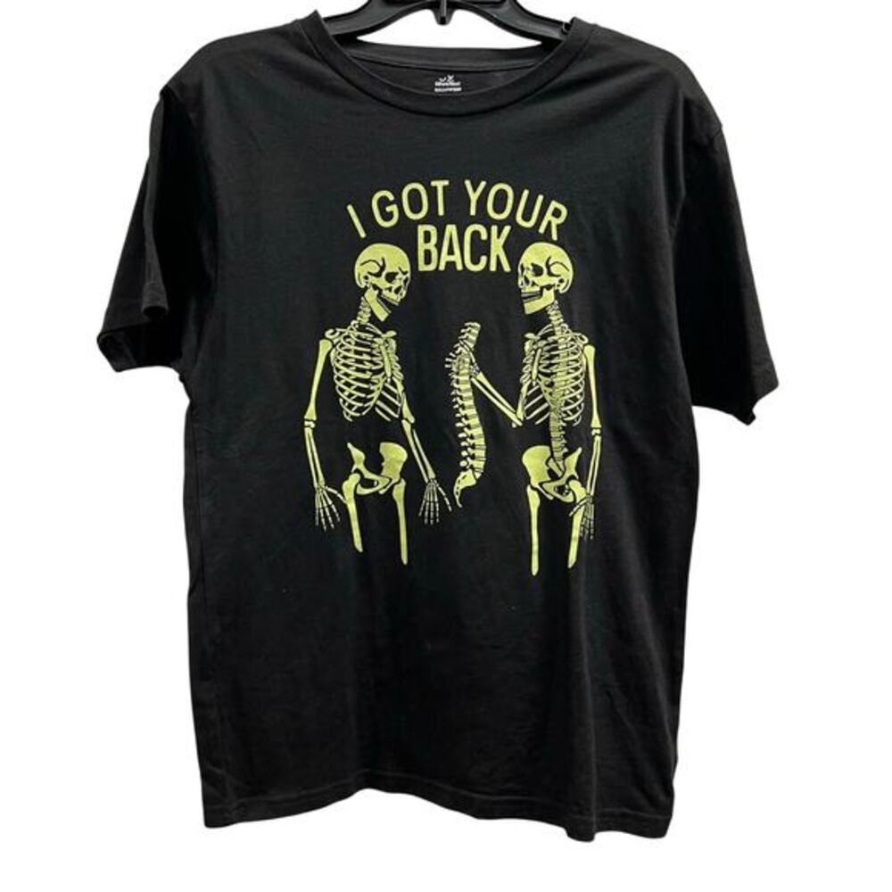 I Got Your Back" skeleton graphic t-shirt black sz S
